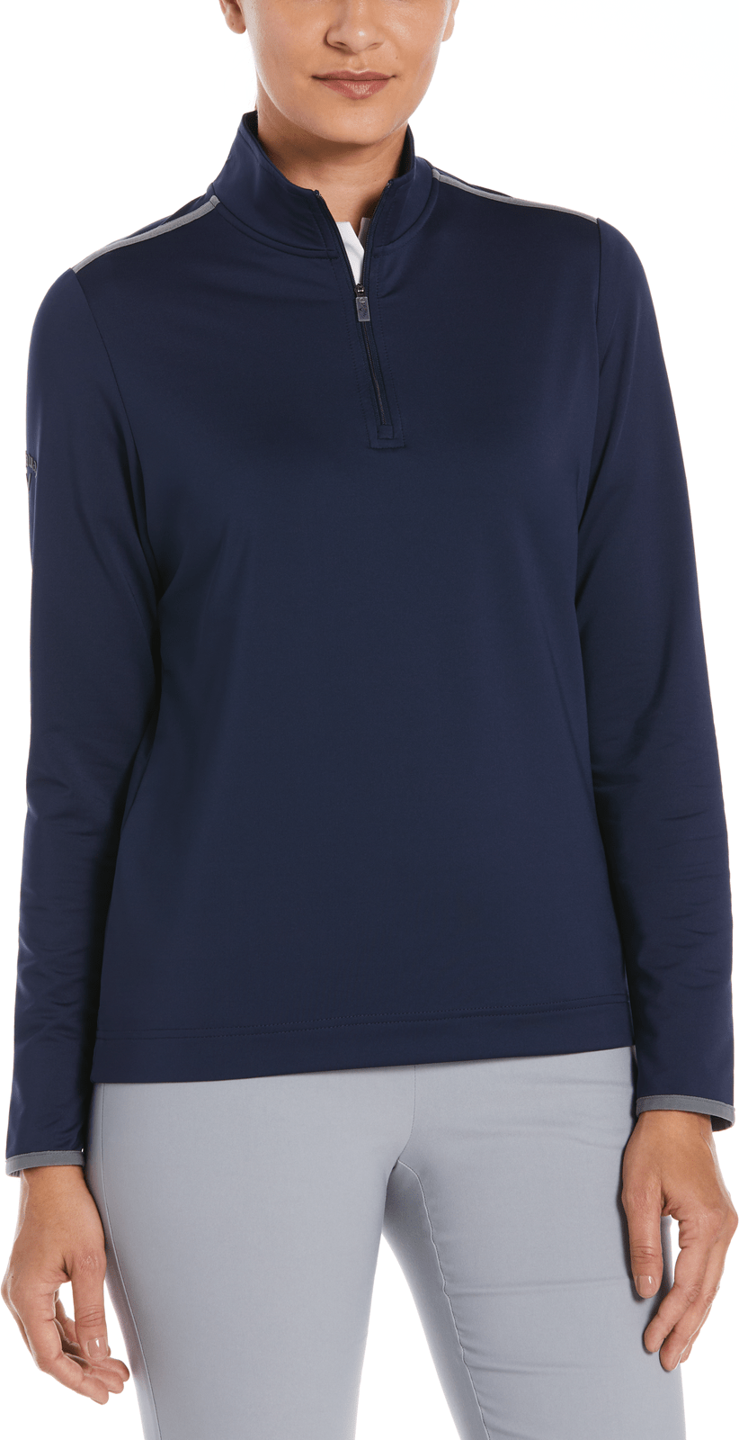 Callaway Golf Cgw509 Long Sleeve Opti-shield 1/4-zip Mock Pullover - Peacoat