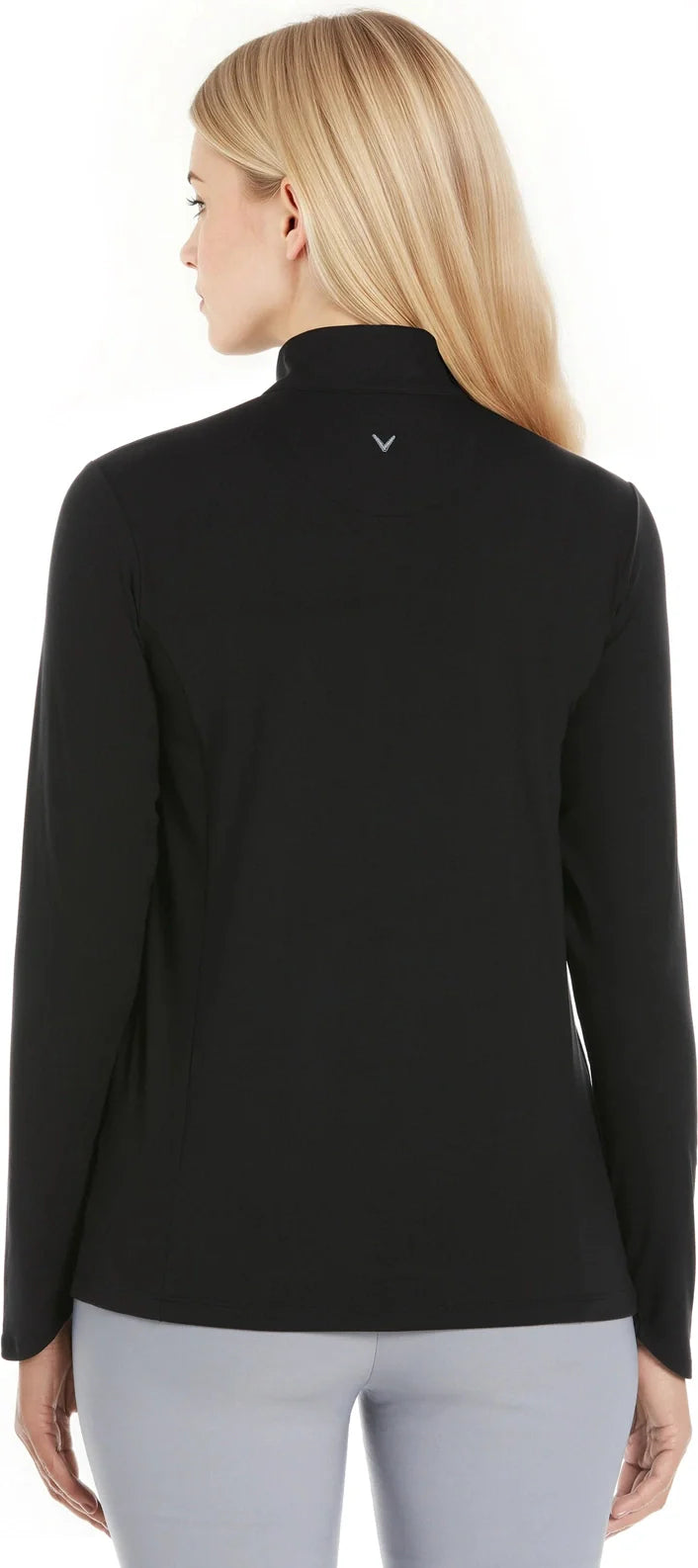 Callaway Golf Cgw509 Long Sleeve Opti-shield 1/4-zip Mock Pullover - Black