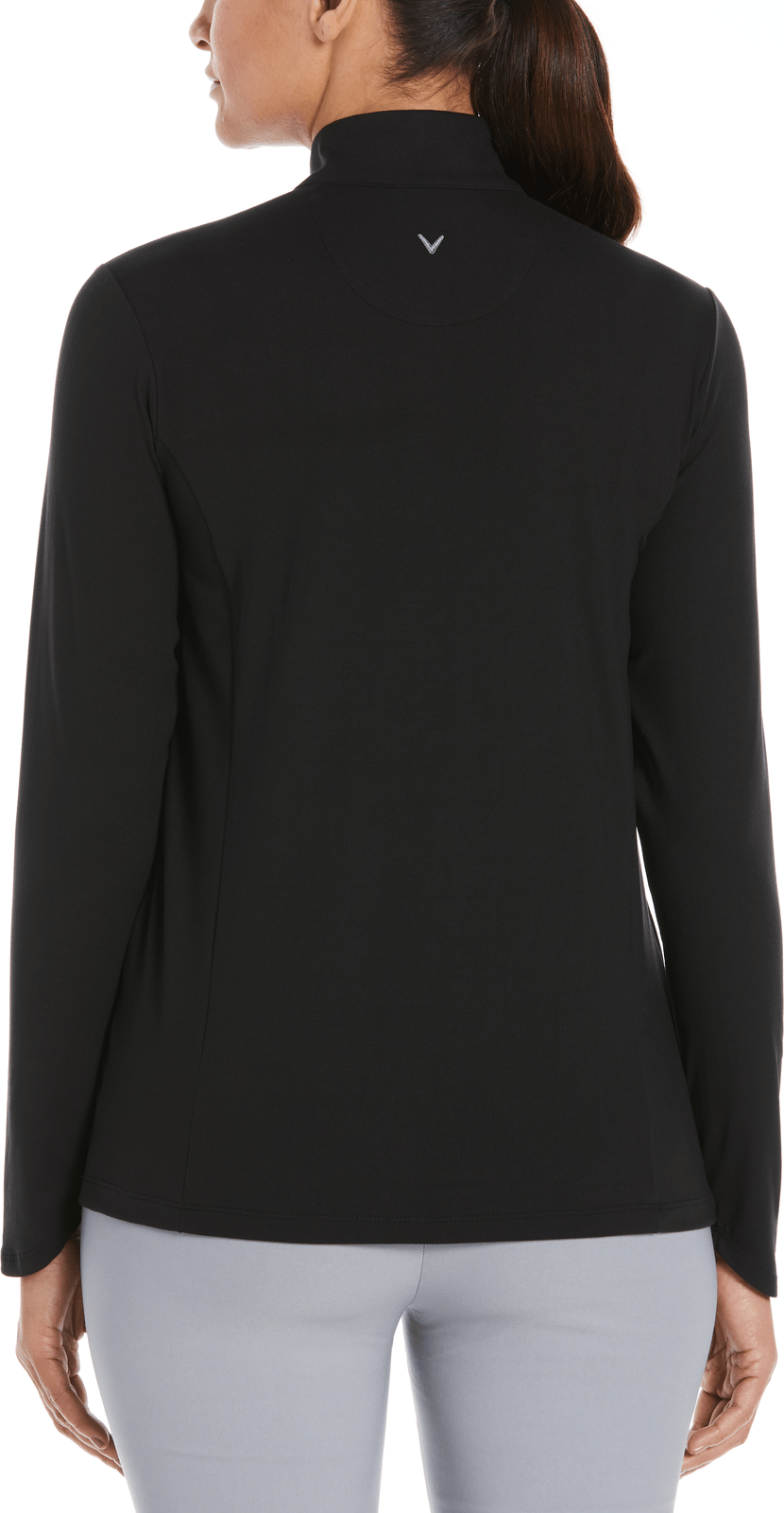 Callaway Golf Cgw509 Long Sleeve Opti-shield 1/4-zip Mock Pullover - Black
