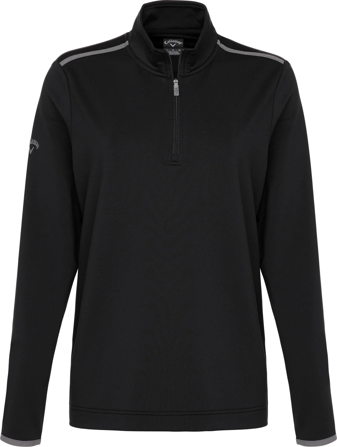 Callaway Golf Cgw509 Long Sleeve Opti-shield 1/4-zip Mock Pullover - Black