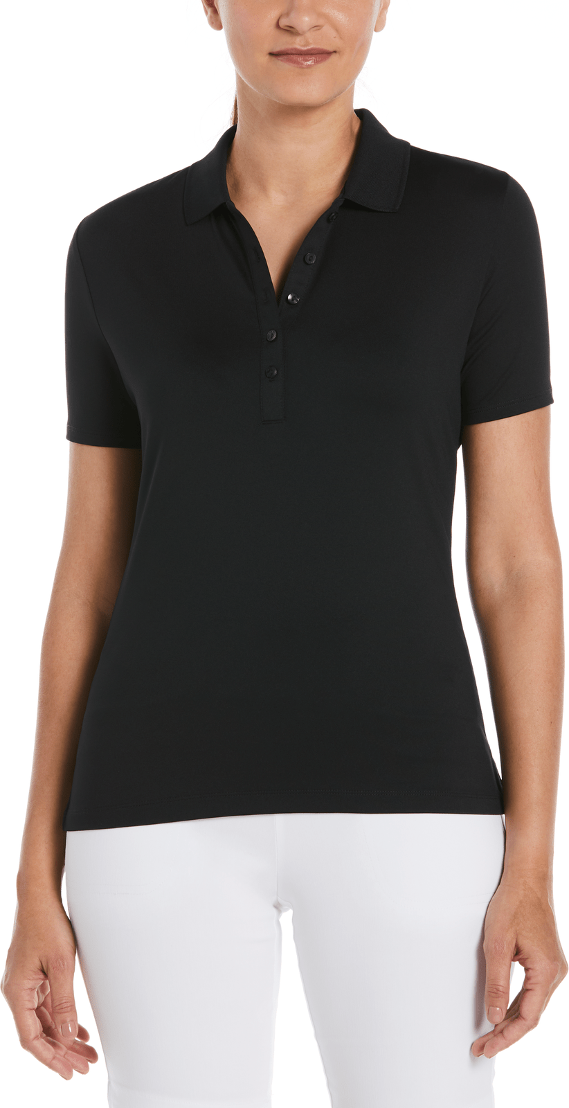 Callaway Golf Cgw555 Short Sleeve Opti-dri Stretch Solid Polo - Black