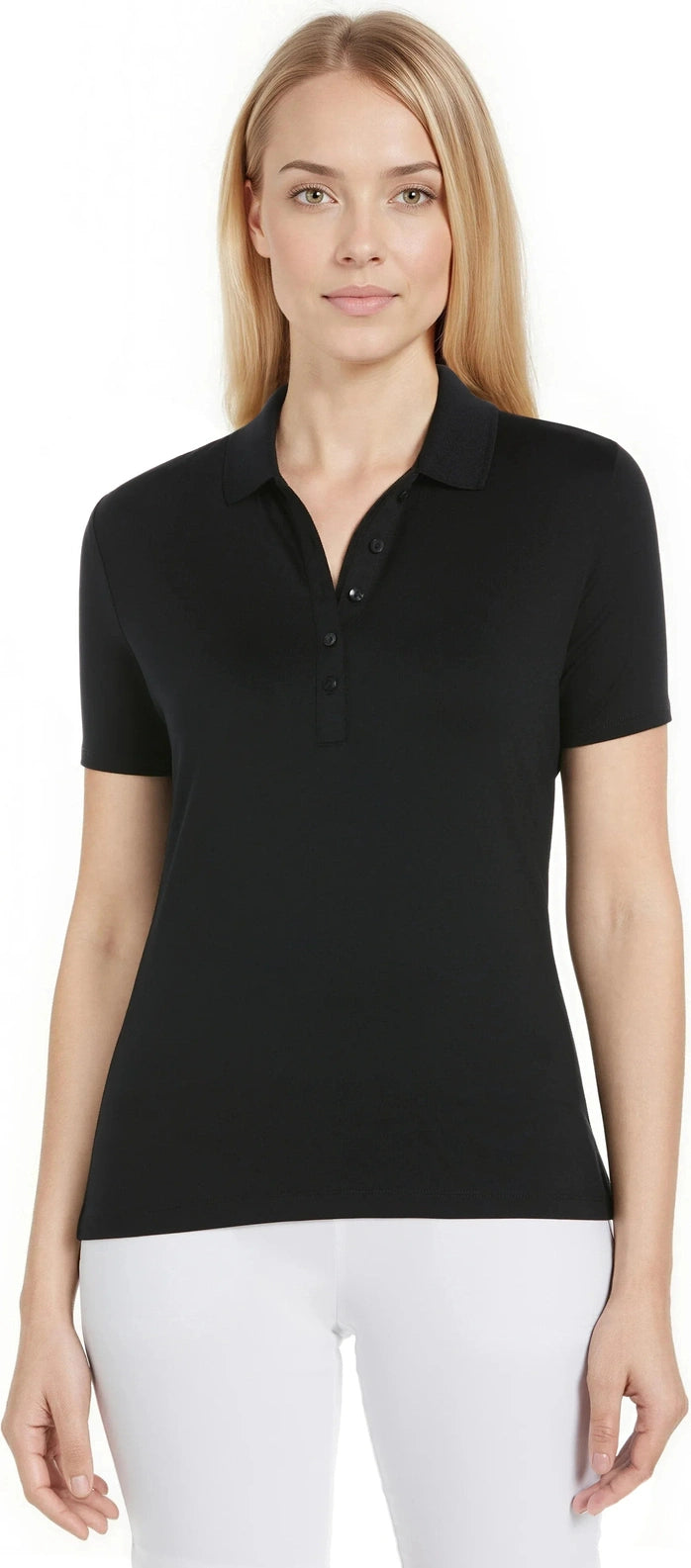 Callaway Golf Cgw555 Short Sleeve Opti-dri Stretch Solid Polo - Black - Ladies s