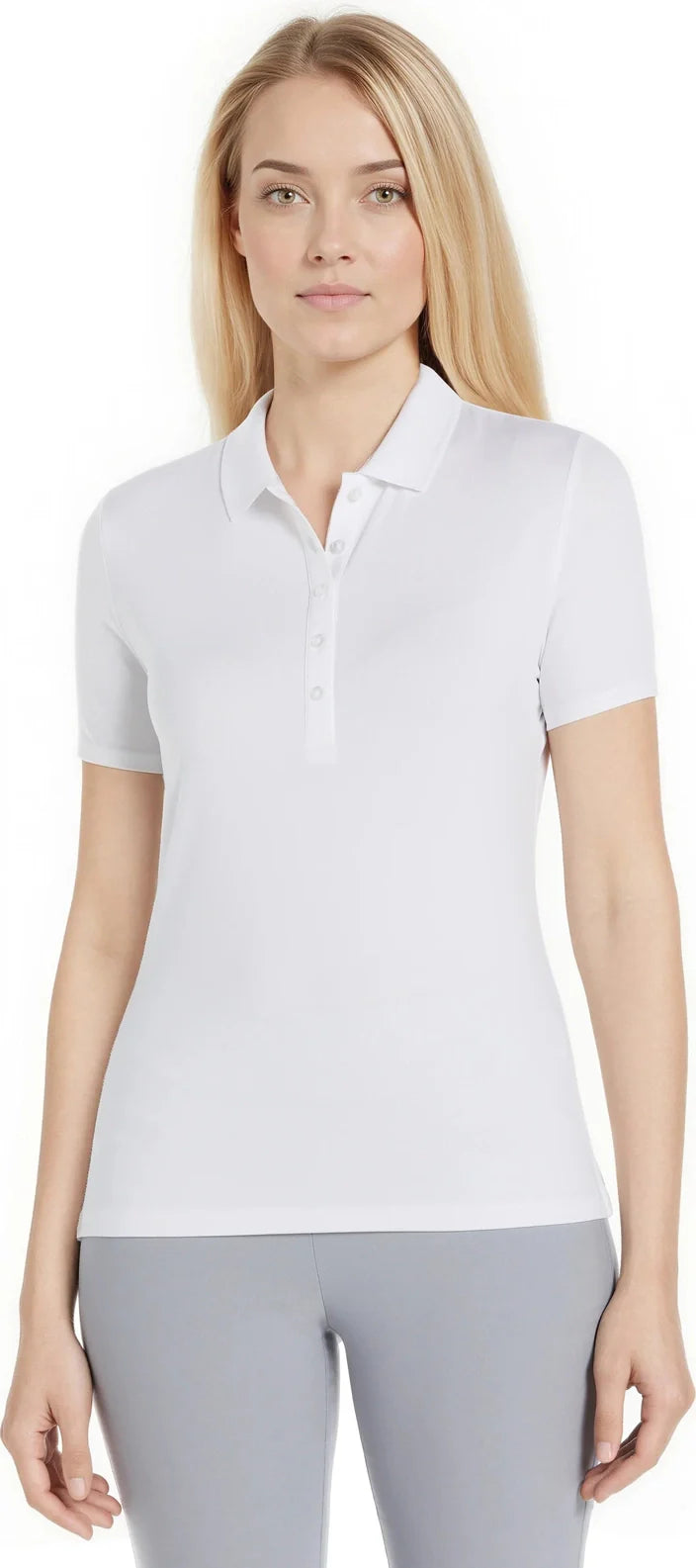 Callaway Golf Cgw555 Short Sleeve Opti-dri Stretch Solid Polo - White - Ladies s