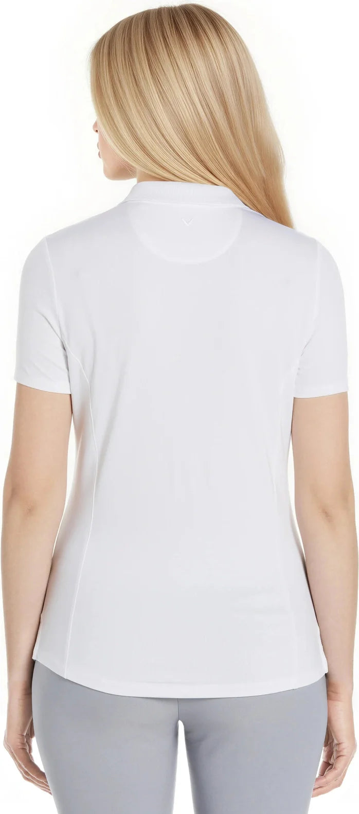 Callaway Golf Cgw555 Short Sleeve Opti-dri Stretch Solid Polo - White - Ladies s