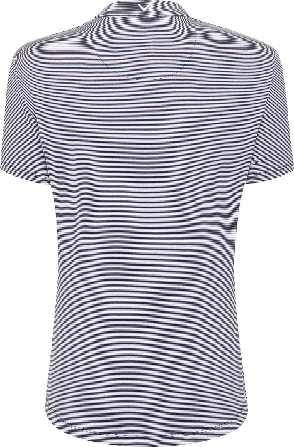 Callaway Golf Cgw703 Short Sleeve Mock Neck Fine Line Stripe Polo - Peacoat White