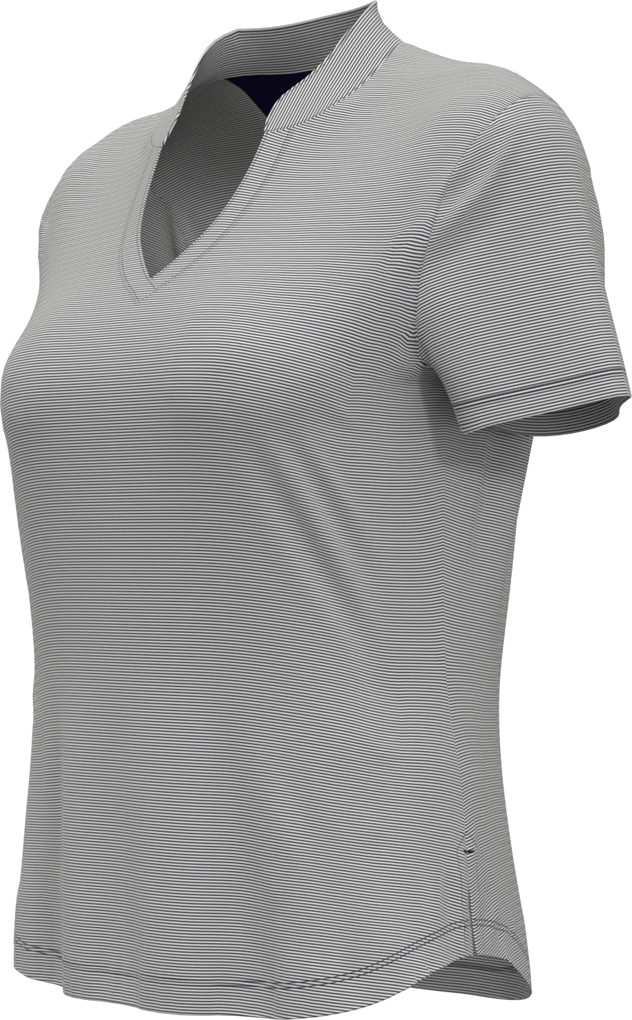Callaway Golf Cgw703 Short Sleeve Mock Neck Fine Line Stripe Polo - Peacoat White