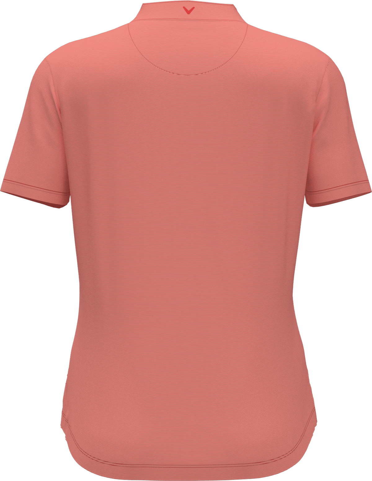 Callaway Golf Cgw703 Short Sleeve Mock Neck Fine Line Stripe Polo - Cayenne Apricot Blush