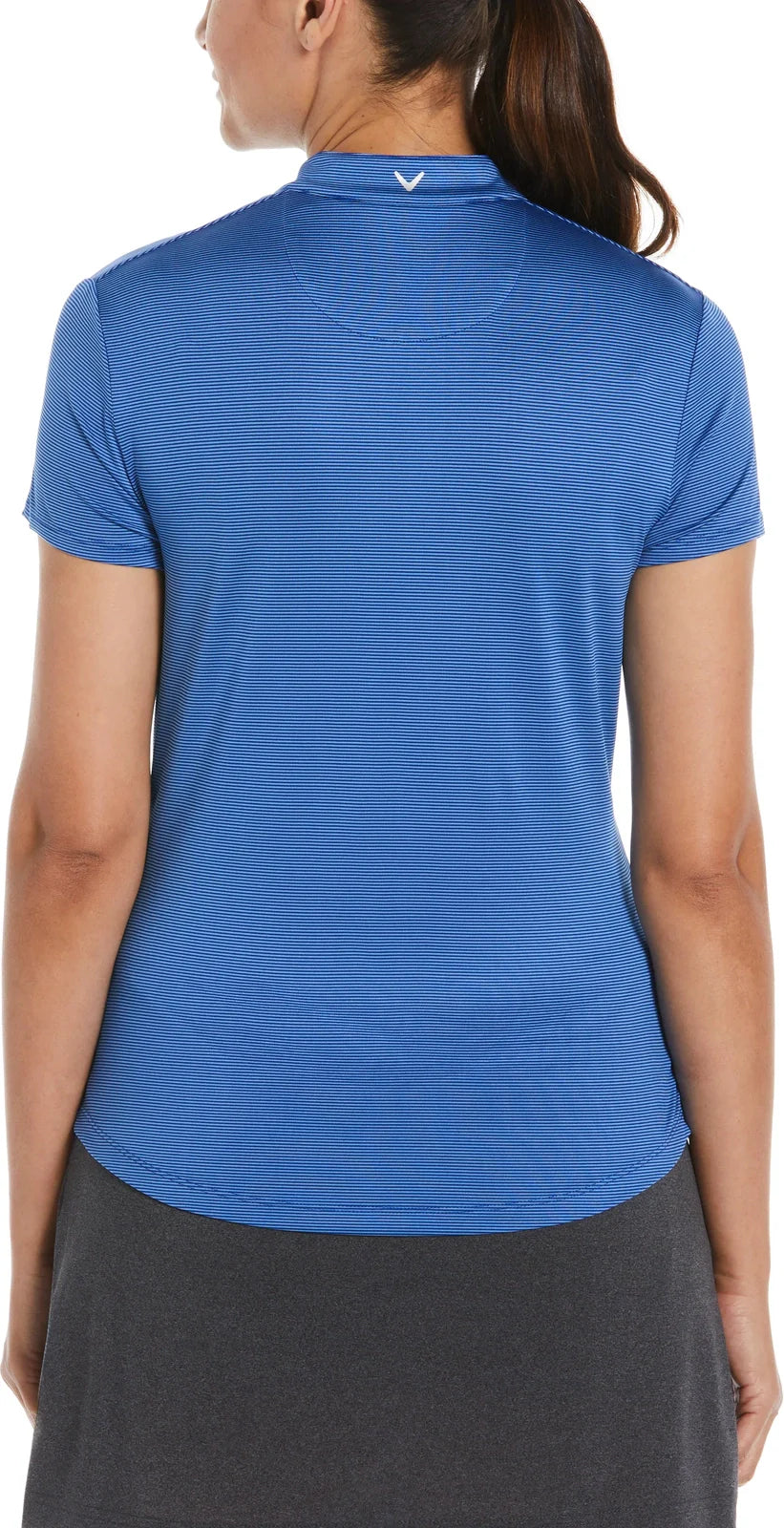Callaway Golf Cgw703 Short Sleeve Mock Neck Fine Line Stripe Polo - Surf the Web