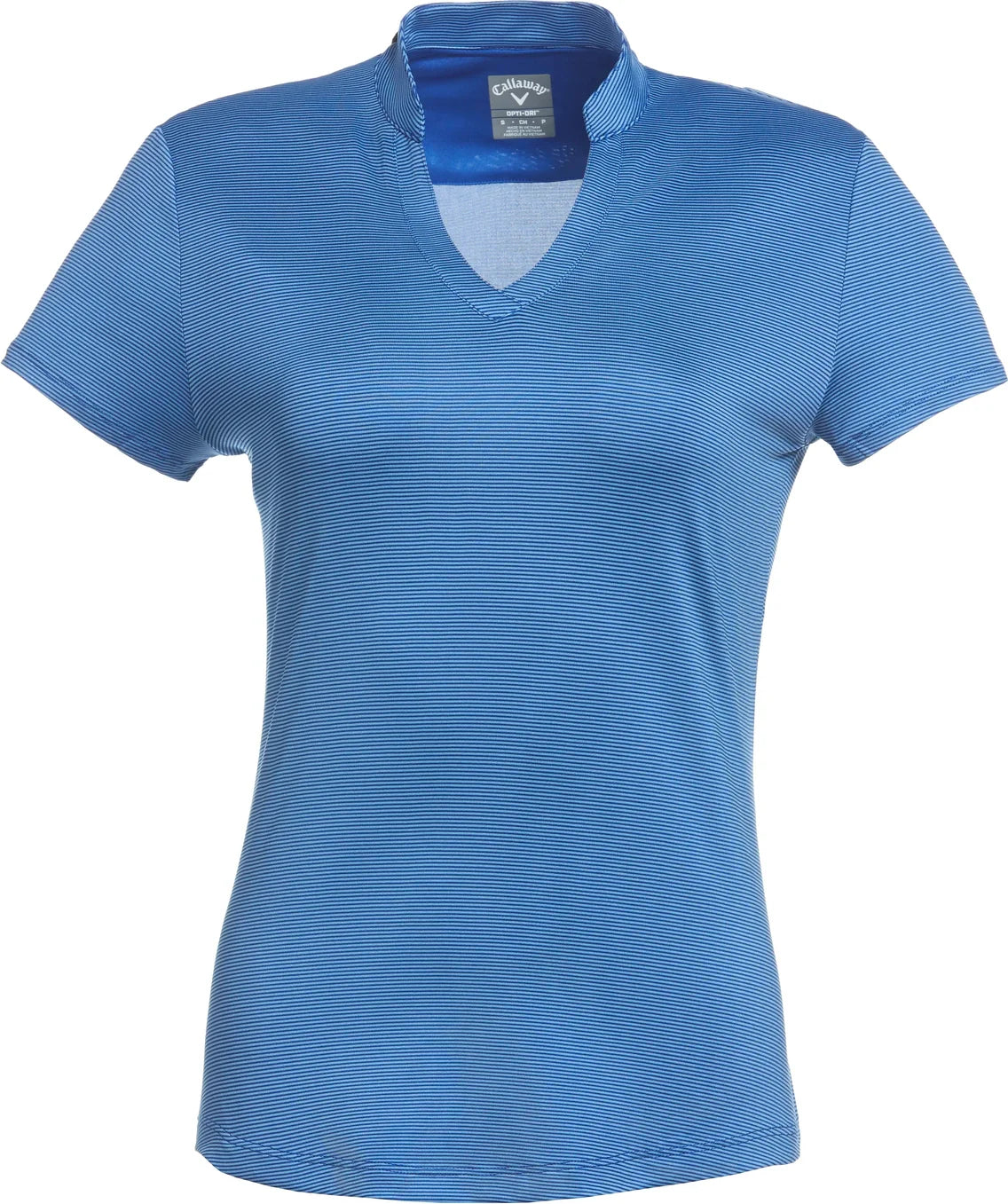 Callaway Golf Cgw703 Short Sleeve Mock Neck Fine Line Stripe Polo - Surf the Web