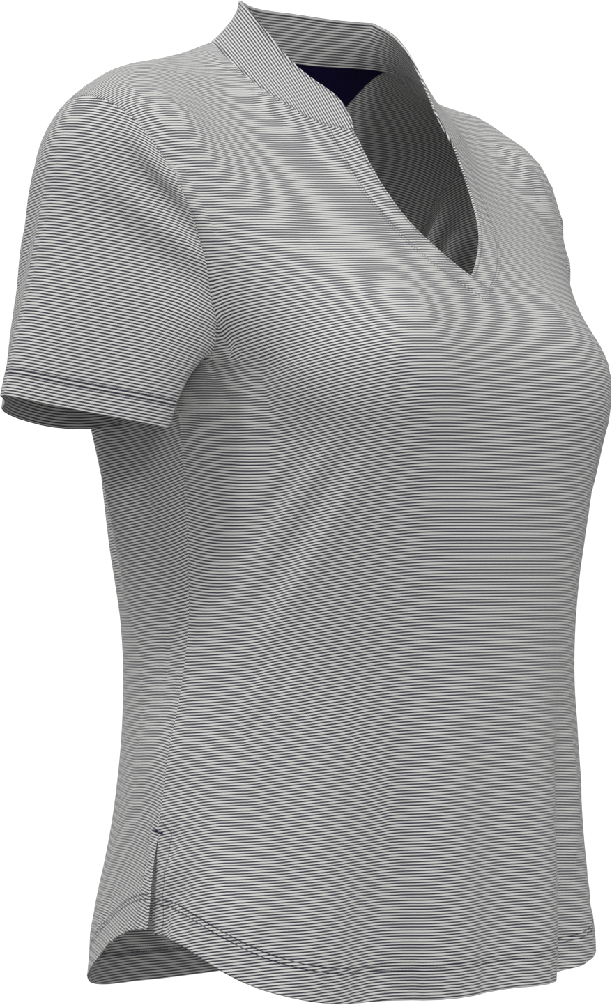 Callaway Golf Cgw703 Short Sleeve Mock Neck Fine Line Stripe Polo - Peacoat White