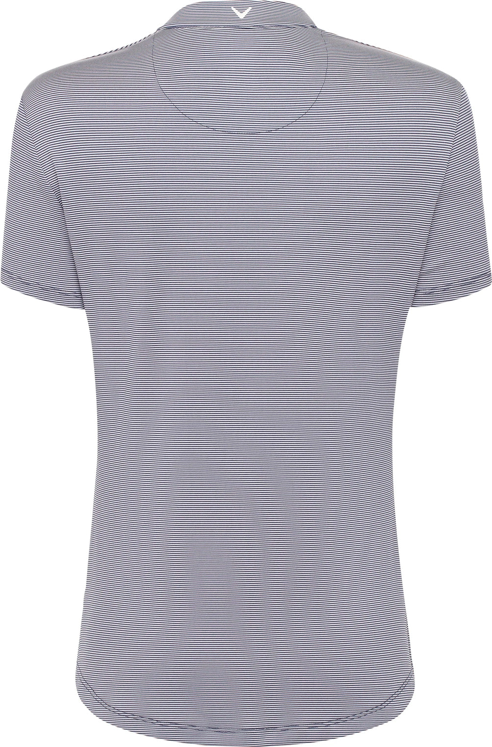 Callaway Golf Cgw703 Short Sleeve Mock Neck Fine Line Stripe Polo - Peacoat White