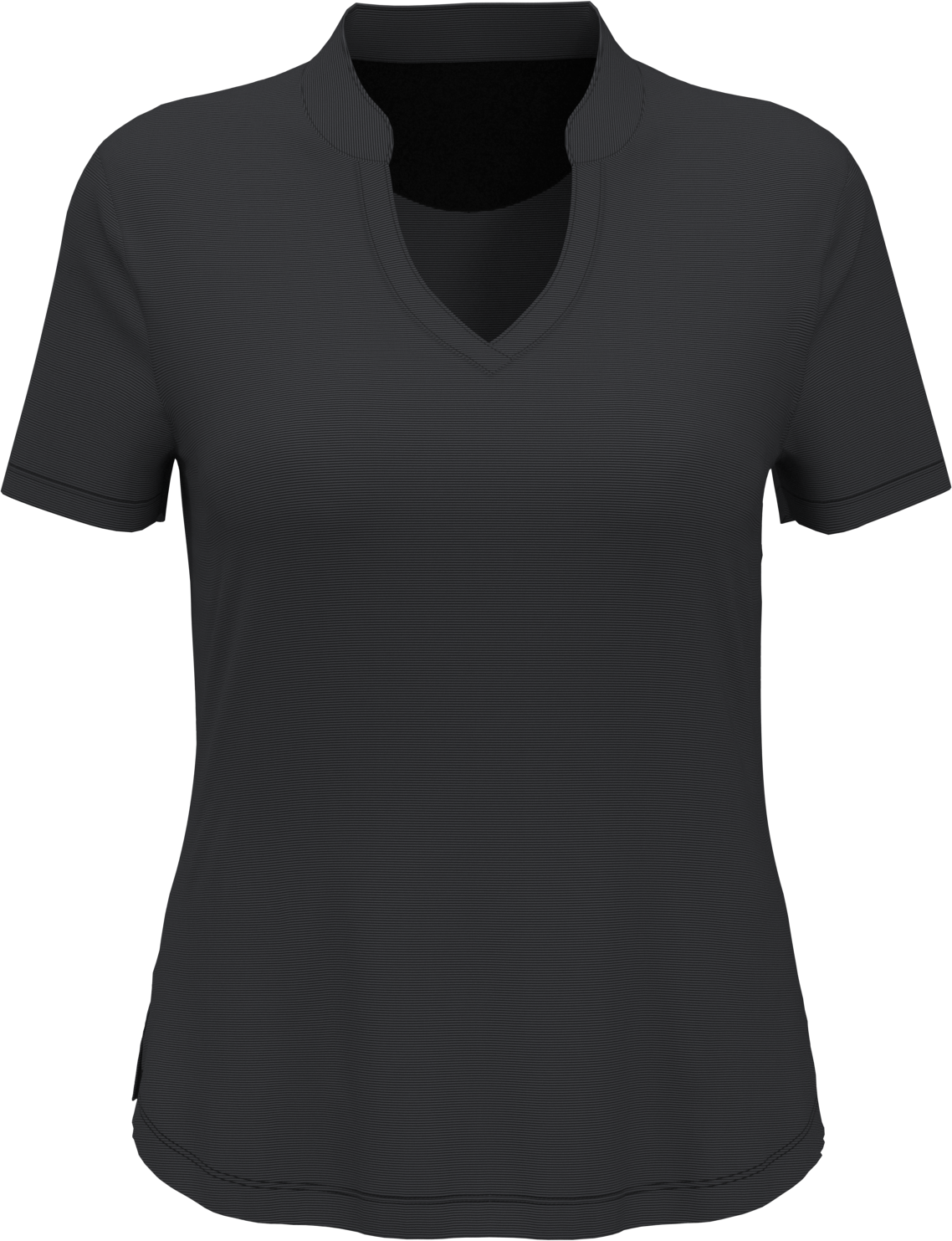 Callaway Golf Cgw703 Short Sleeve Mock Neck Fine Line Stripe Polo - Black
