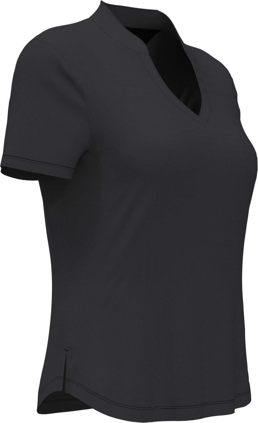 Callaway Golf Cgw703 Short Sleeve Mock Neck Fine Line Stripe Polo - Black