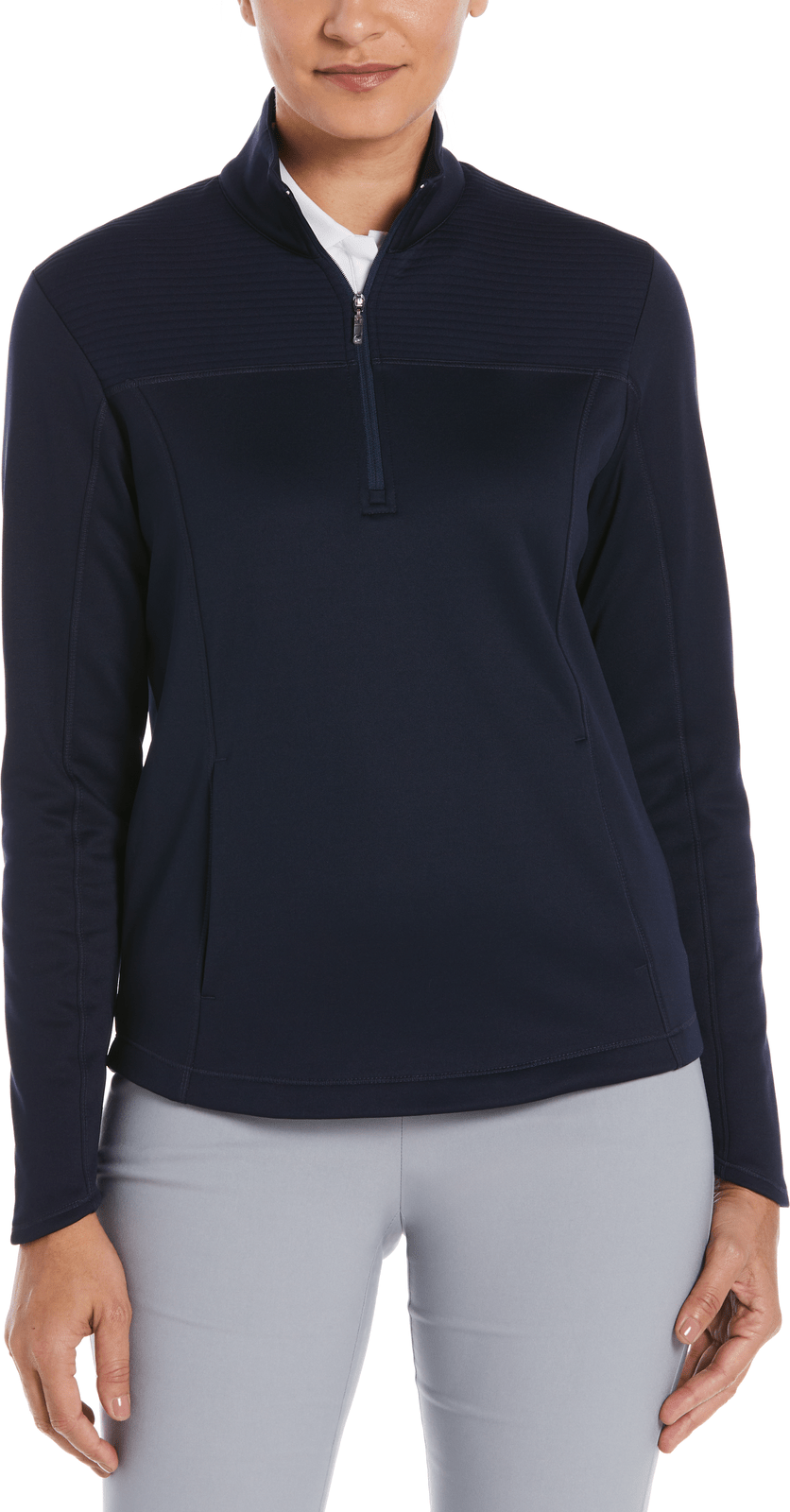 Callaway Golf Cgw704 Long Sleeve Ottoman Fleece Pullover Jacket - Peacoat