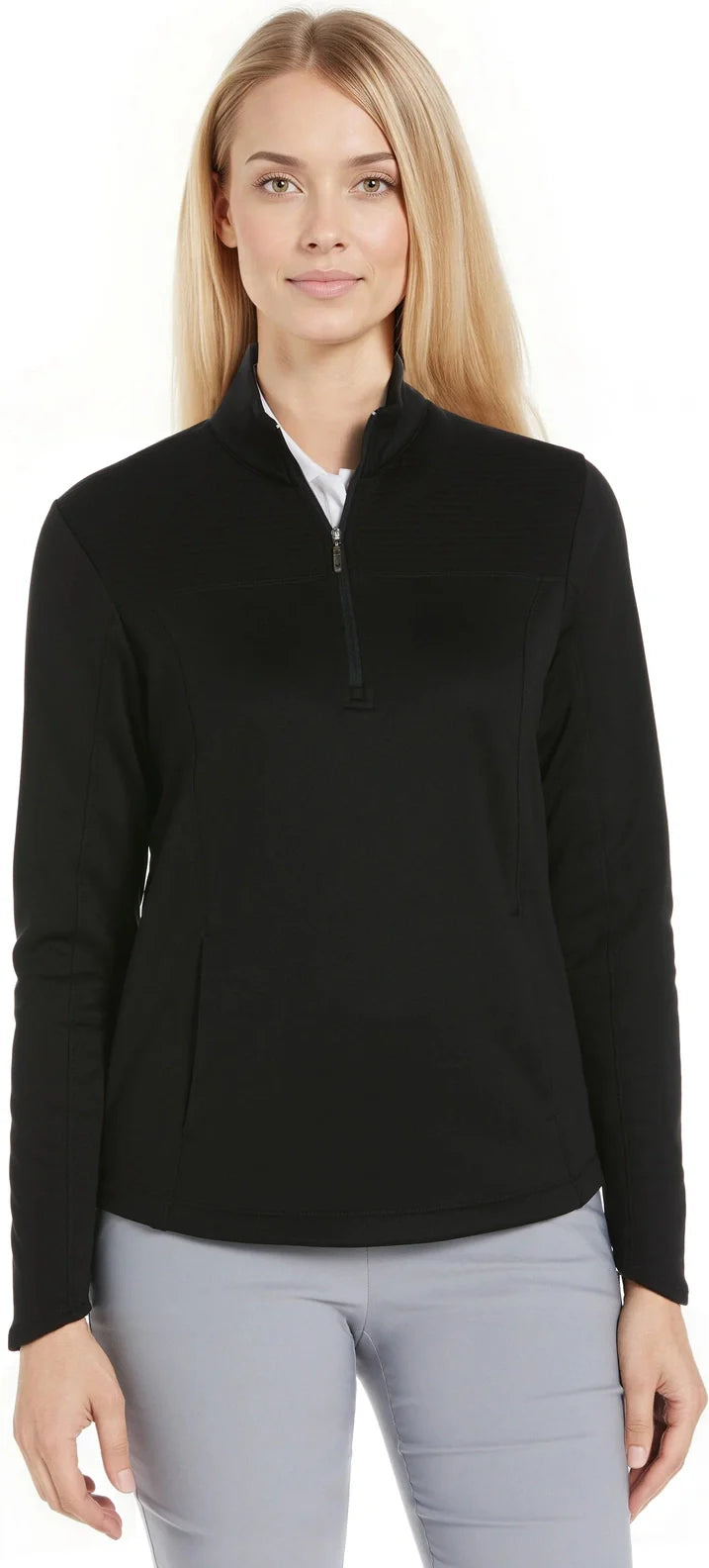 Callaway Golf Cgw704 Long Sleeve Ottoman Fleece Pullover Jacket - Black - Ladies s