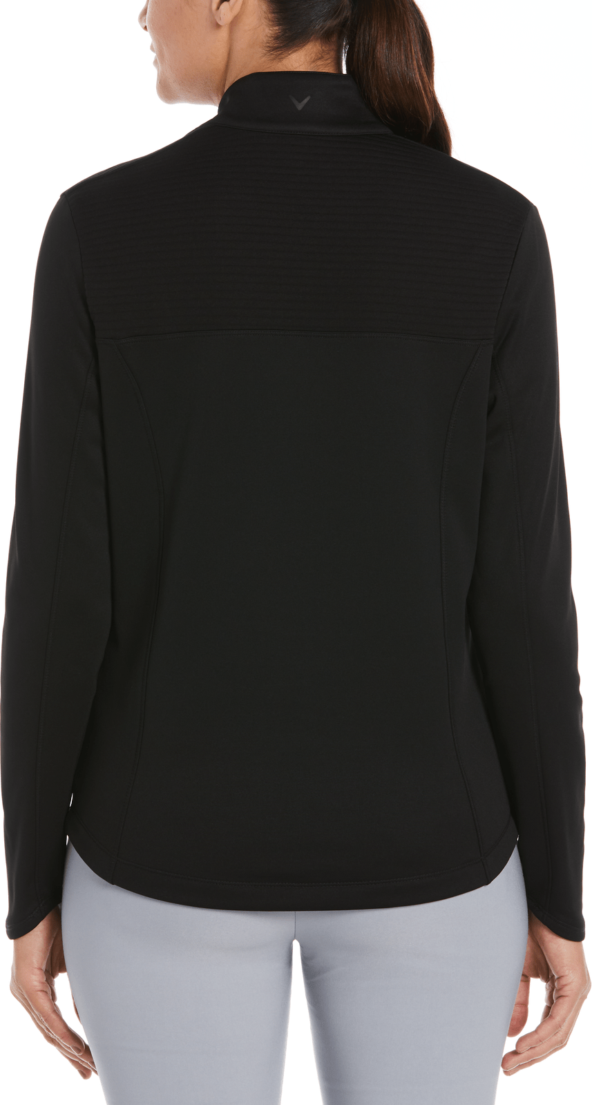Callaway Golf Cgw704 Long Sleeve Ottoman Fleece Pullover Jacket - Black