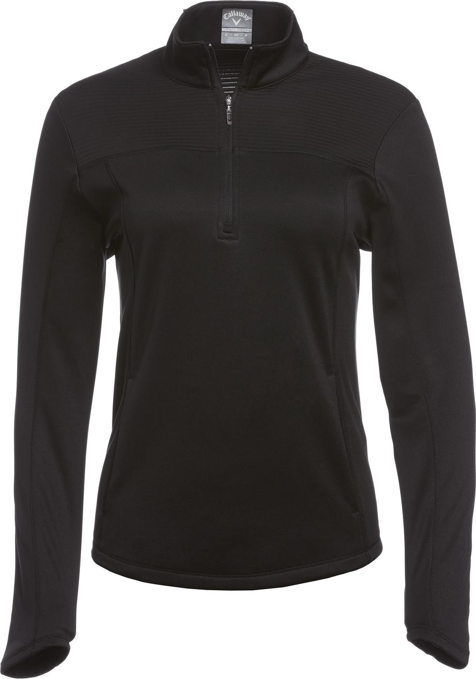 Callaway Golf Cgw704 Long Sleeve Ottoman Fleece Pullover Jacket - Black