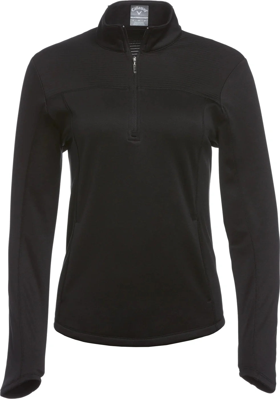 Callaway Golf Cgw704 Long Sleeve Ottoman Fleece Pullover Jacket - Black