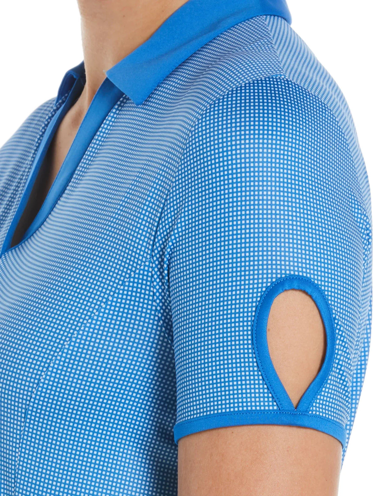 Callaway Golf Cgw747 Gingham Short Sleeve Polo Shirt - Magnetic Blue