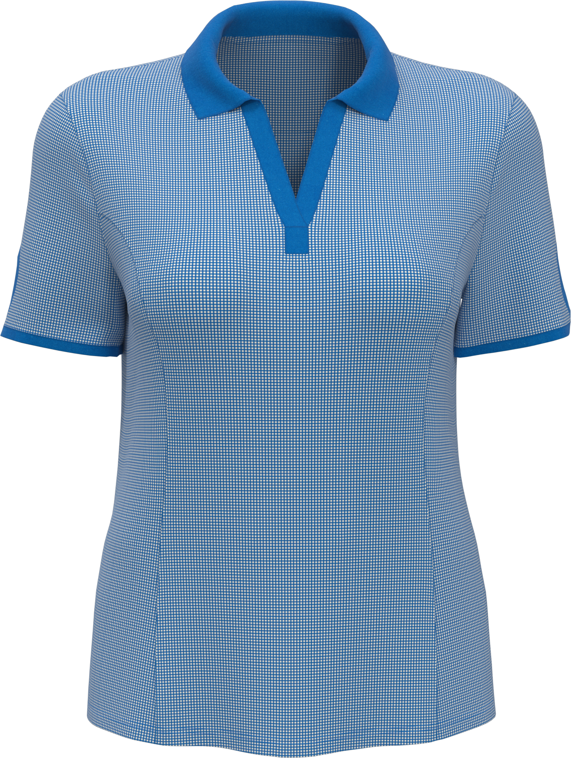 Callaway Golf Cgw747 Gingham Short Sleeve Polo Shirt - Magnetic Blue