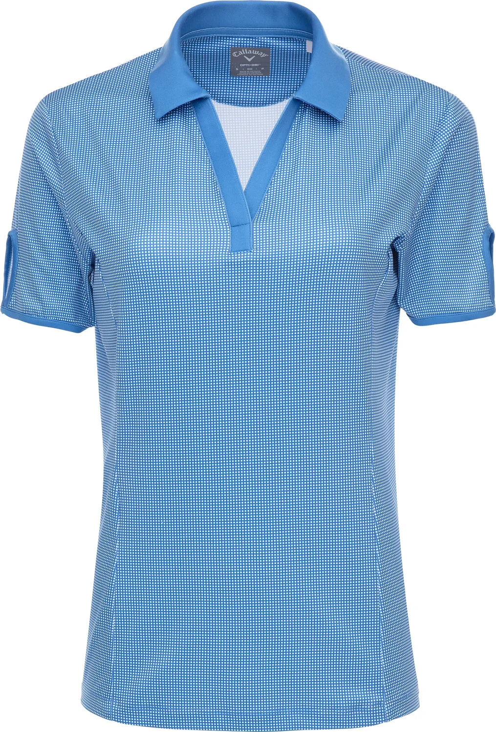 Callaway Golf Cgw747 Gingham Short Sleeve Polo Shirt - Magnetic Blue