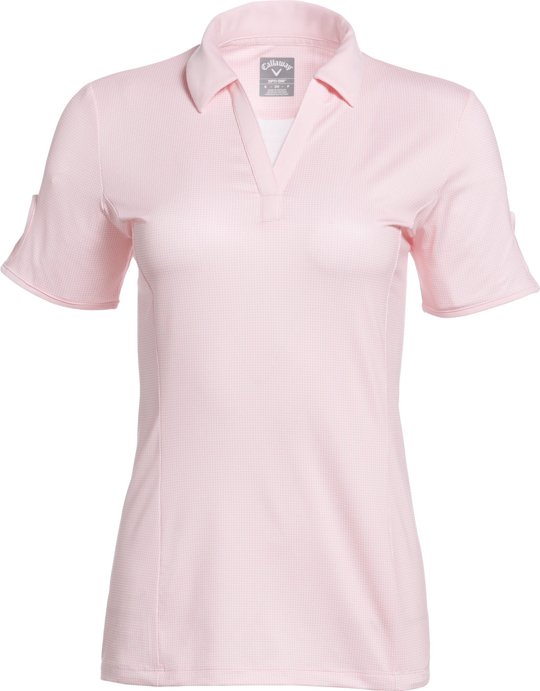 Callaway Golf Cgw747 Gingham Short Sleeve Polo Shirt - Orchid Pink