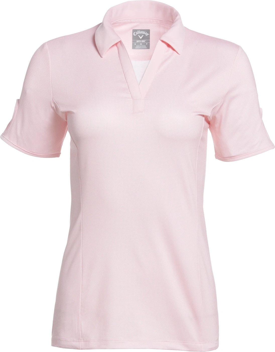 Callaway Golf Cgw747 Gingham Short Sleeve Polo Shirt - Orchid Pink