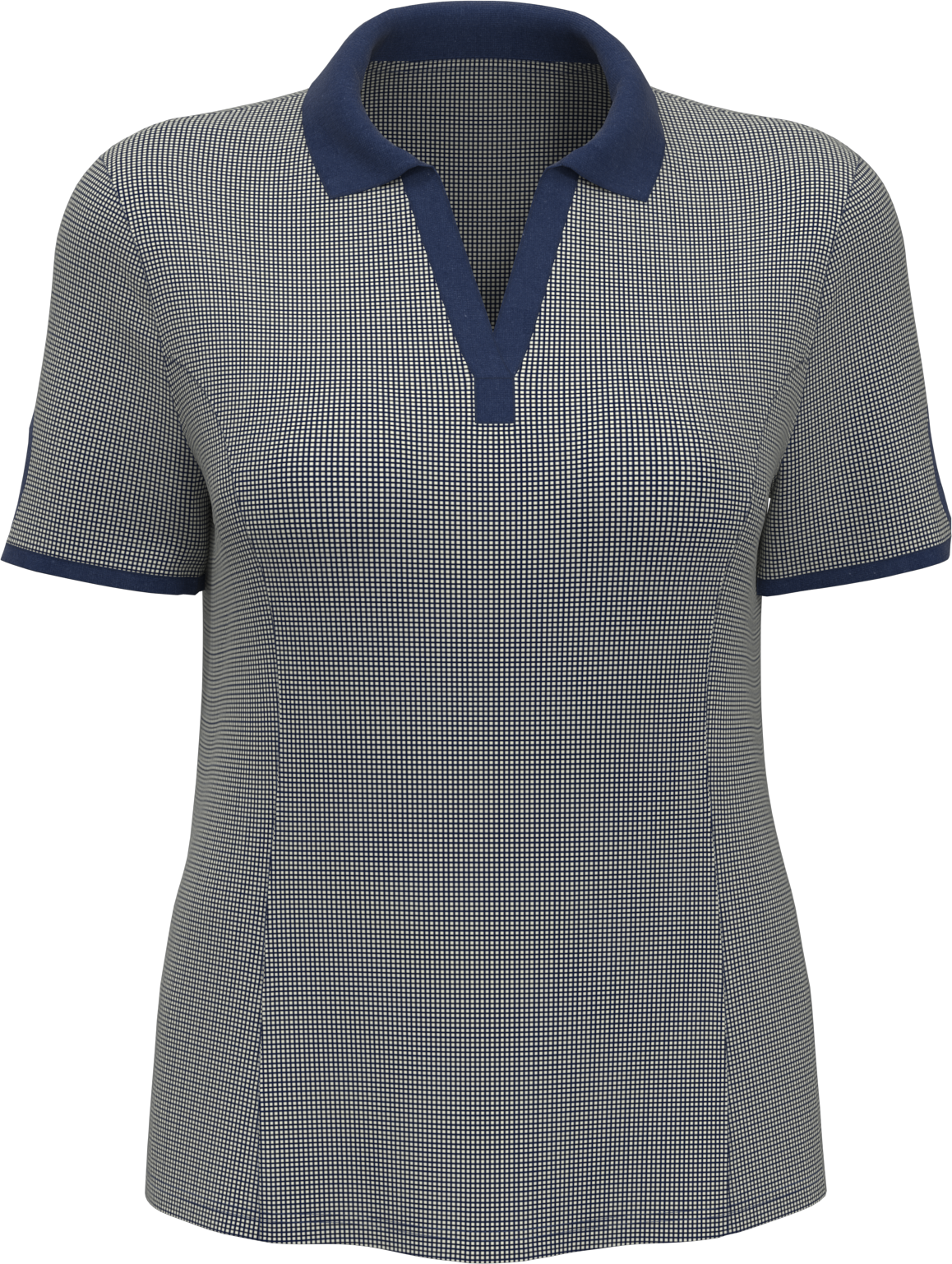 Callaway Golf Cgw747 Gingham Short Sleeve Polo Shirt - Peacoat