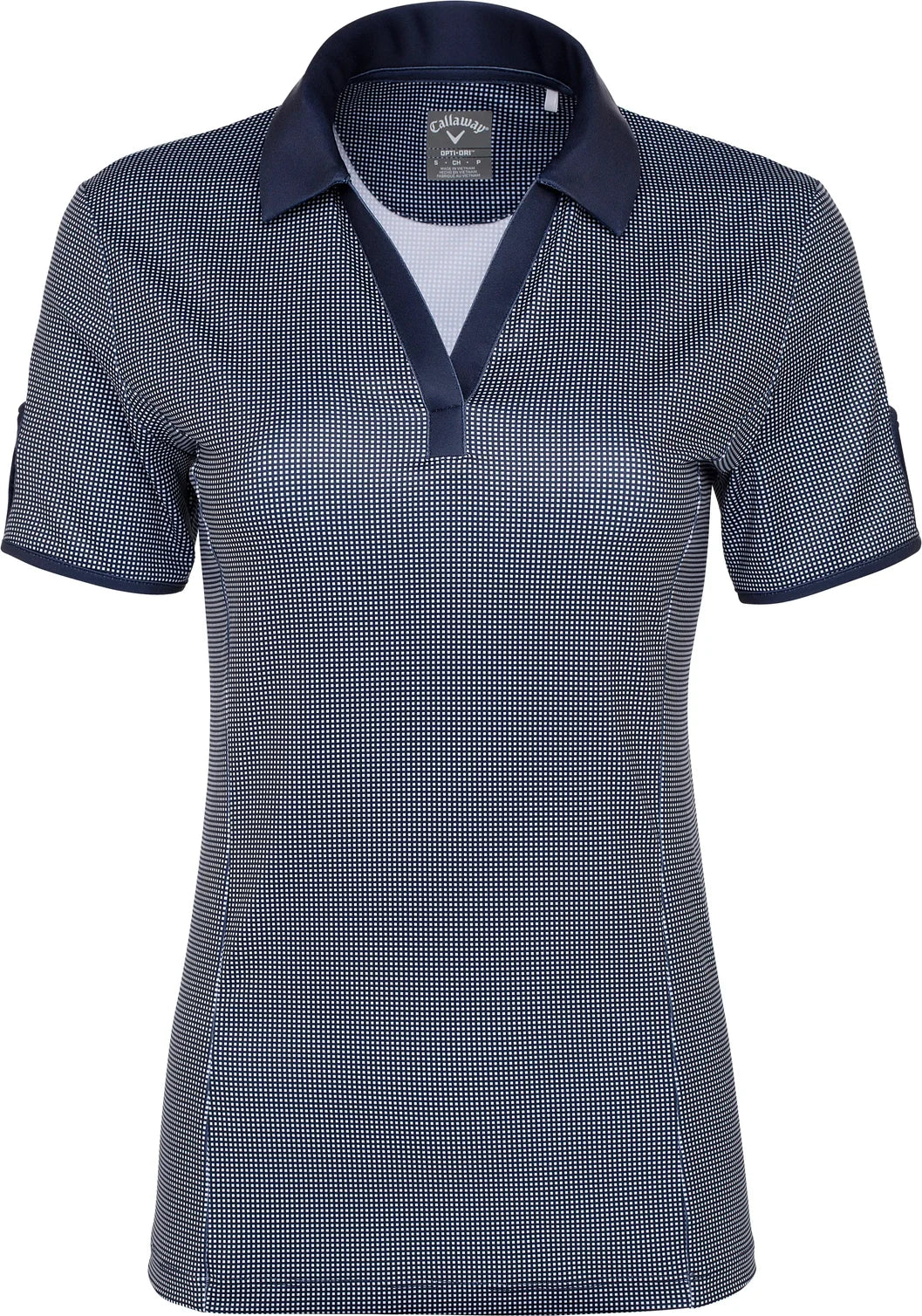 Callaway Golf Cgw747 Gingham Short Sleeve Polo Shirt - Peacoat