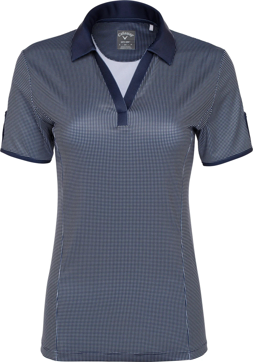Callaway Golf Cgw747 Gingham Short Sleeve Polo Shirt - Peacoat