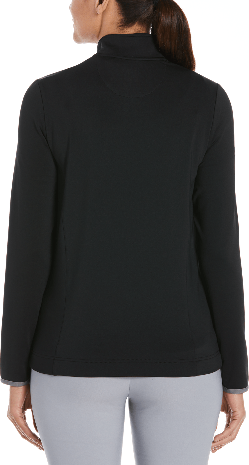 Callaway Golf Cgw748 Solid Knit Long Sleeve 1/4 Zip Shirt - Black