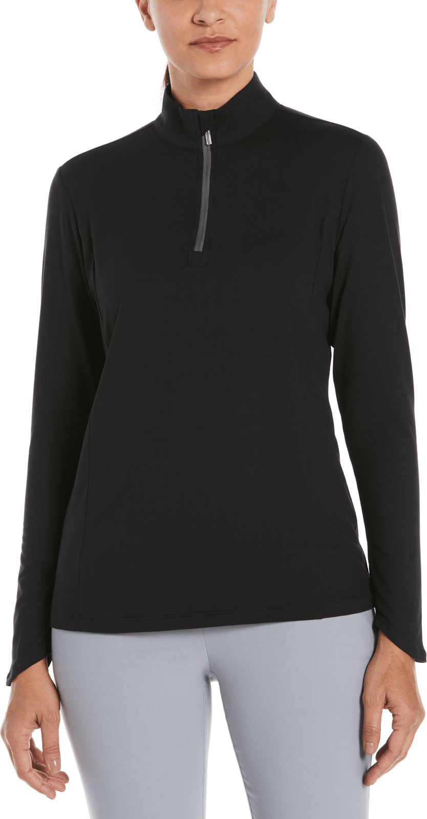 Callaway Golf Cgw748 Solid Knit Long Sleeve 1/4 Zip Shirt - Black