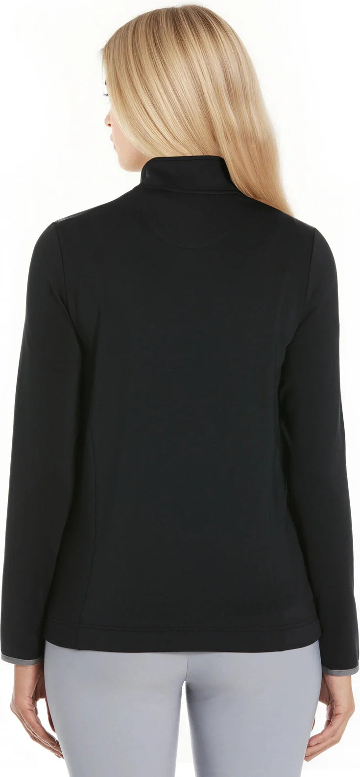 Callaway Golf Cgw748 Solid Knit Long Sleeve 1/4 Zip Shirt - Black - Ladies s