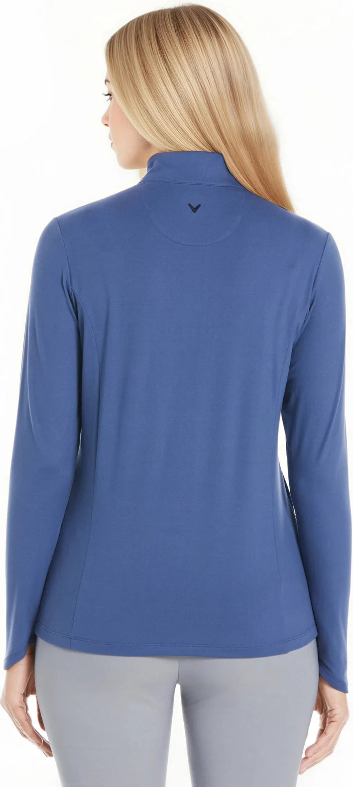 Callaway Golf Cgw748 Solid Knit Long Sleeve 1/4 Zip Shirt - Coastal Fjord - Ladies s