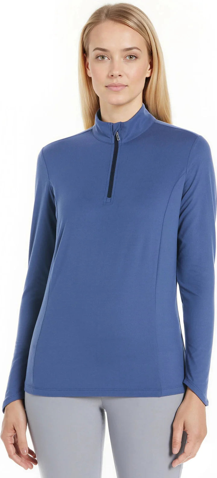 Callaway Golf Cgw748 Solid Knit Long Sleeve 1/4 Zip Shirt - Coastal Fjord - Ladies s