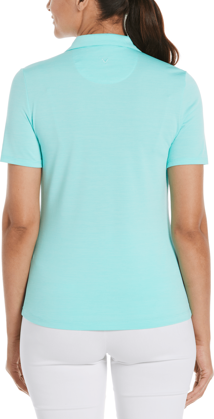 Callaway Golf Cgw751 Short Sleeve Ladies Broken Stripe Polo - Aruba Blue