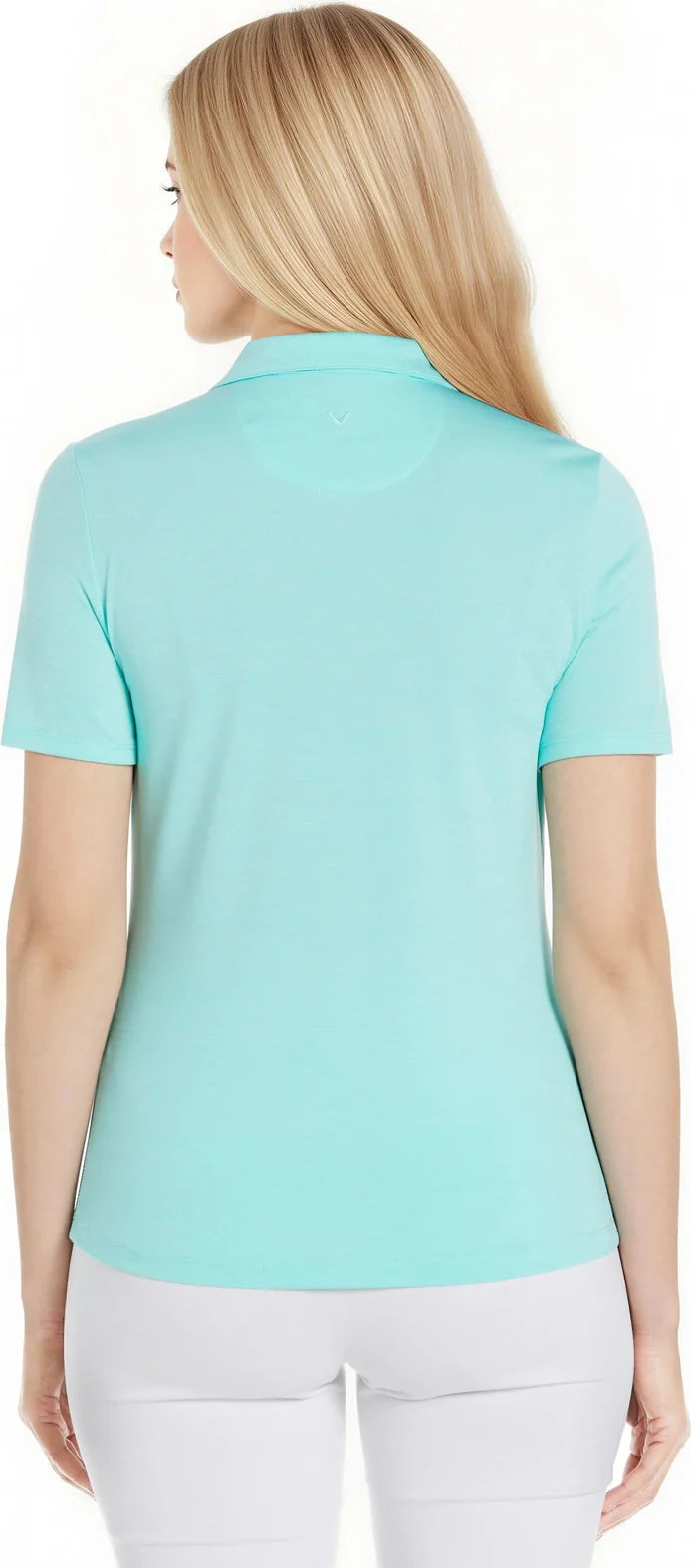 Callaway Golf Cgw751 Short Sleeve Ladies Broken Stripe Polo - Aruba Blue
