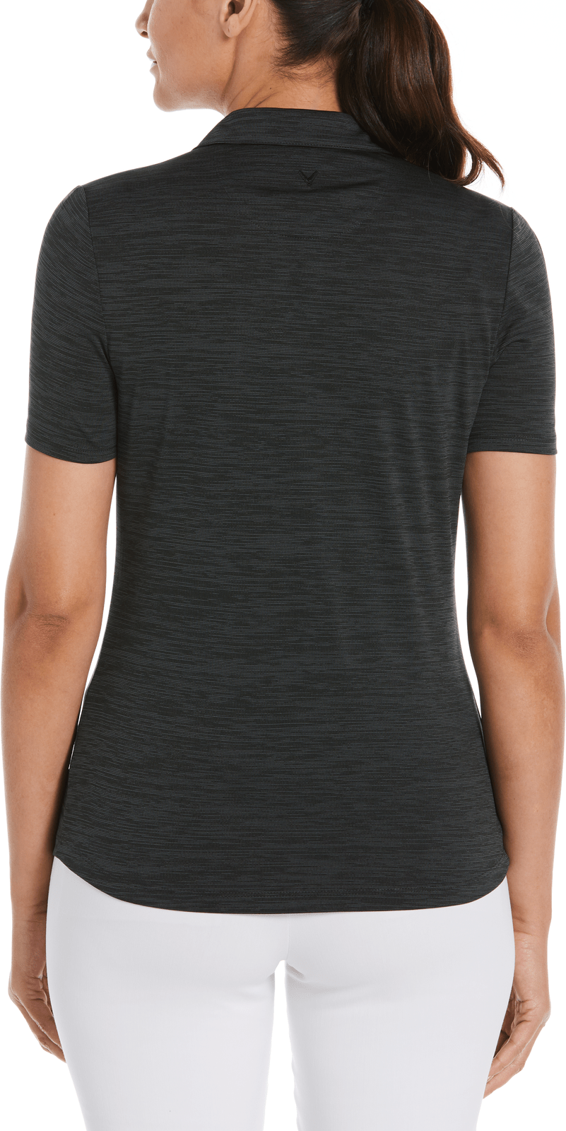 Callaway Golf Cgw751 Short Sleeve Ladies Broken Stripe Polo - Black