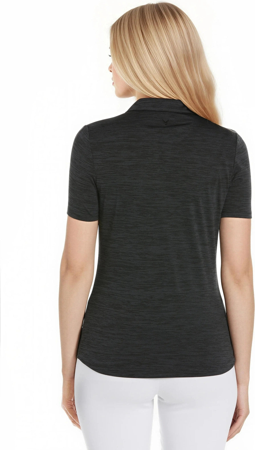 Callaway Golf Cgw751 Short Sleeve Ladies Broken Stripe Polo - Black