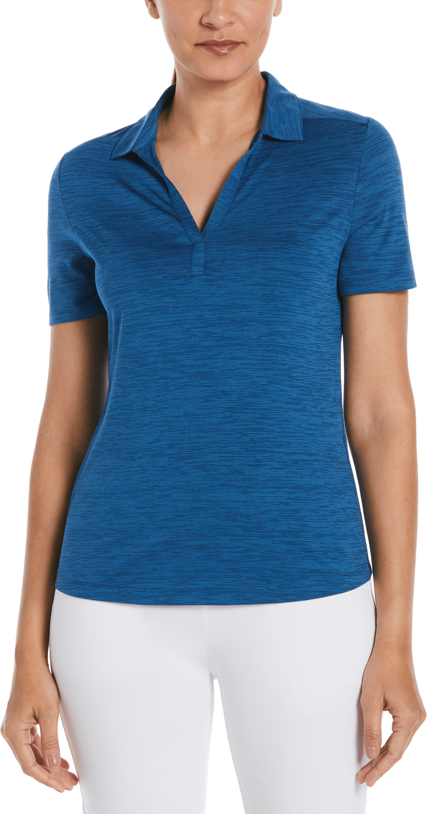 Callaway Golf Cgw751 Short Sleeve Ladies Broken Stripe Polo - Blueberry Pancake
