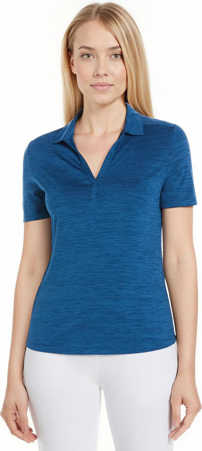 Callaway Golf Cgw751 Short Sleeve Ladies Broken Stripe Polo - Blueberry Pancake - s