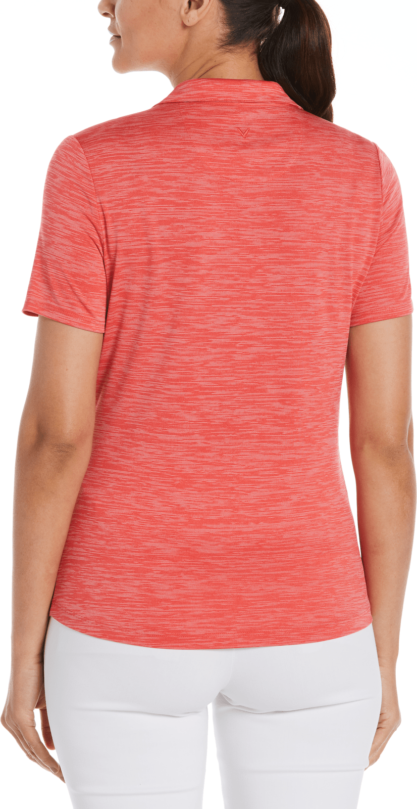 Callaway Golf Cgw751 Short Sleeve Ladies Broken Stripe Polo - Cayenne