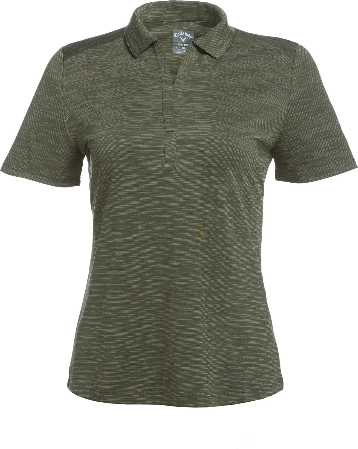Callaway Golf Cgw751 Short Sleeve Ladies Broken Stripe Polo - Hedge Green
