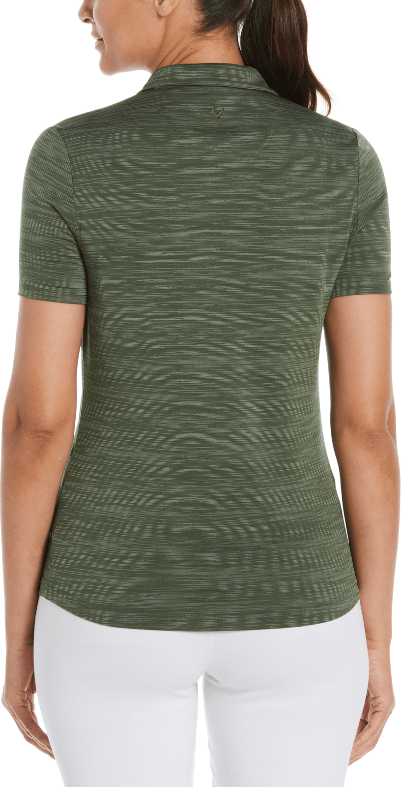 Callaway Golf Cgw751 Short Sleeve Ladies Broken Stripe Polo - Hedge Green