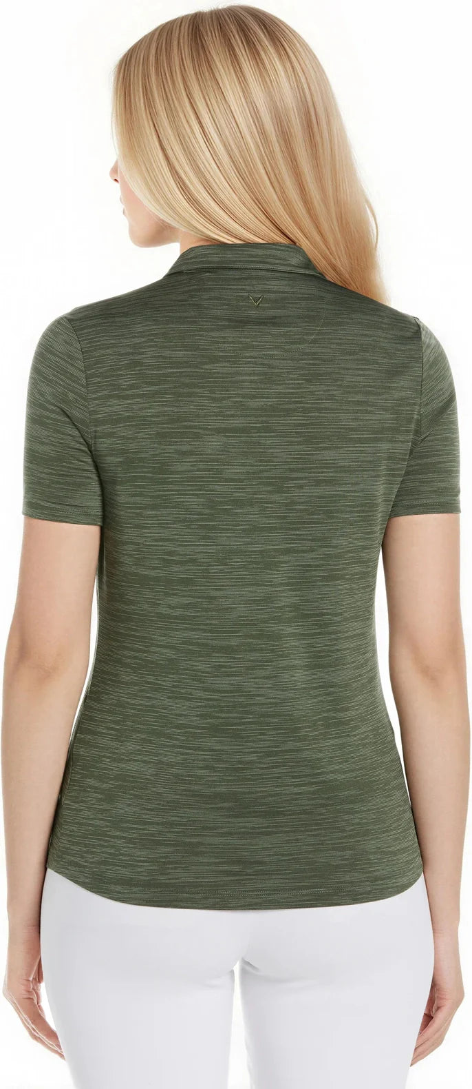 Callaway Golf Cgw751 Short Sleeve Ladies Broken Stripe Polo - Hedge Green - s