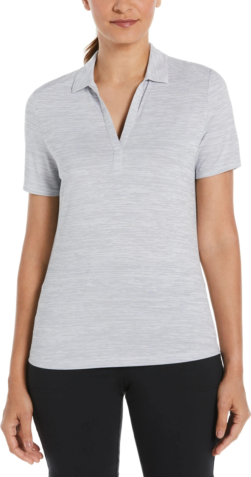 Callaway Golf Cgw751 Short Sleeve Ladies Broken Stripe Polo - White