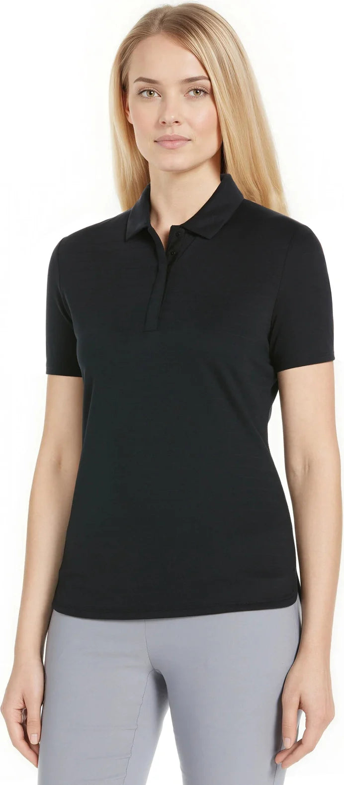 Callaway Golf Cgw761 Women’s Eco Horizontal Textured Polo - Black - Ladies s