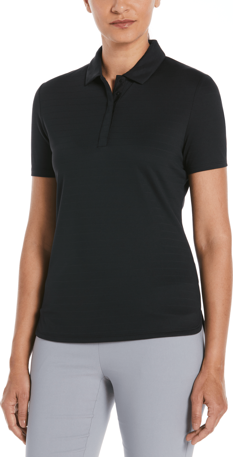 Callaway Golf Cgw761 Women’s Eco Horizontal Textured Polo - Black