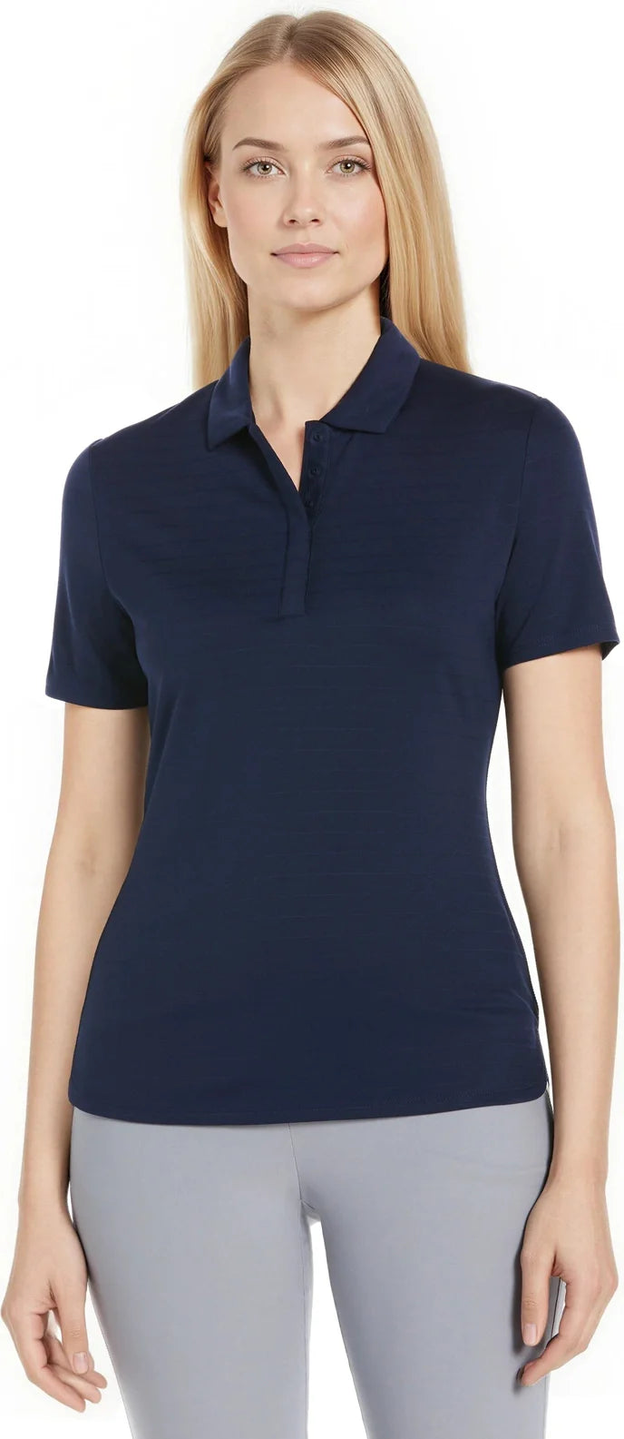 Callaway Golf Cgw761 Women’s Eco Horizontal Textured Polo - Peacoat - Ladies s