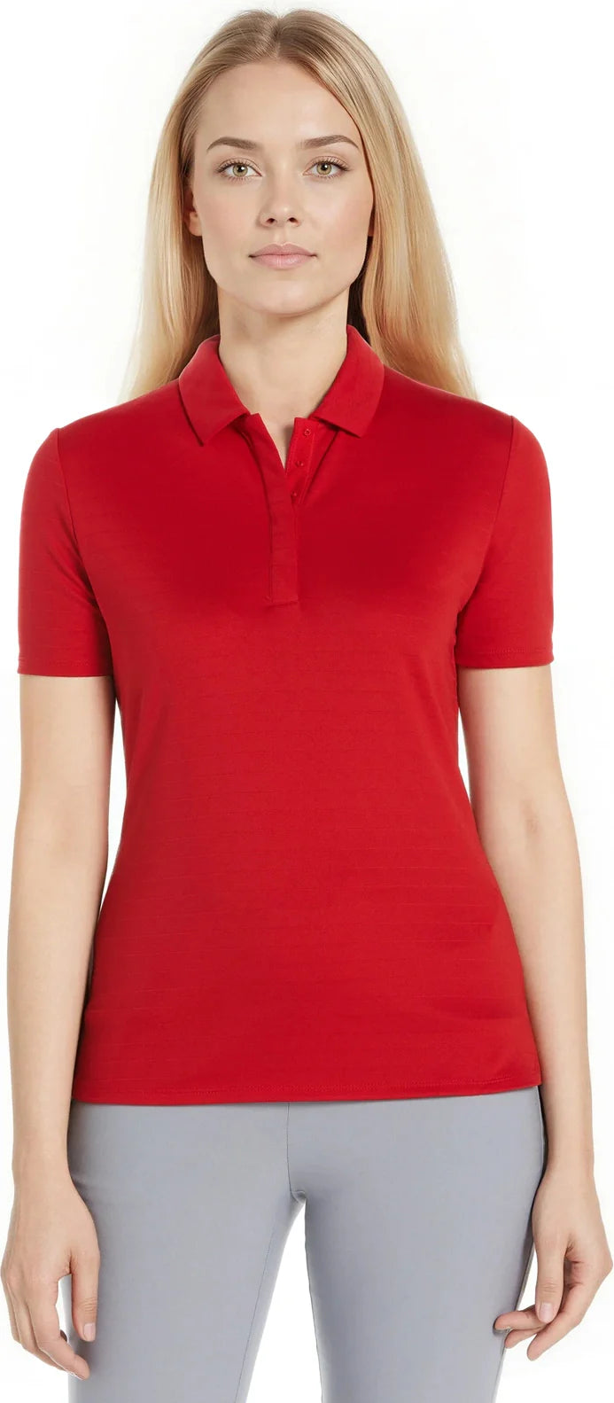 Callaway Golf Cgw761 Women’s Eco Horizontal Textured Polo - Salsa - Ladies s